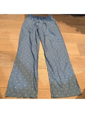 Unbranded Mens Small Pajama Pants Blue with Fish Cotton
